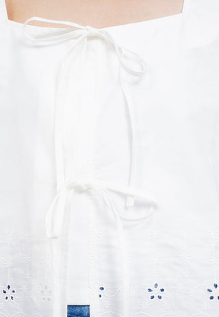 Embroidered Puff Sleeve Blouse