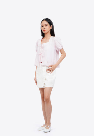 Embroidered Puff Sleeve Blouse