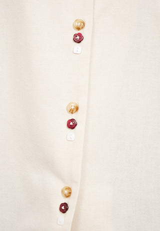 Multi Button Notch Collar Blouse