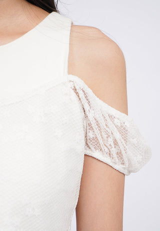 Cut Out Shoulder Top with Lace Details