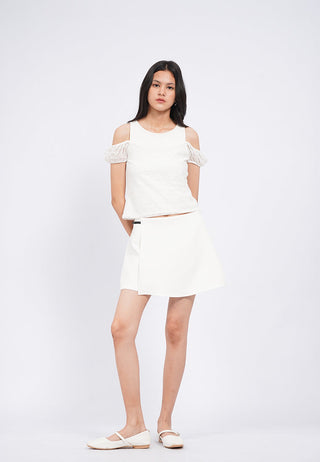 Cut Out Shoulder Top with Lace Details