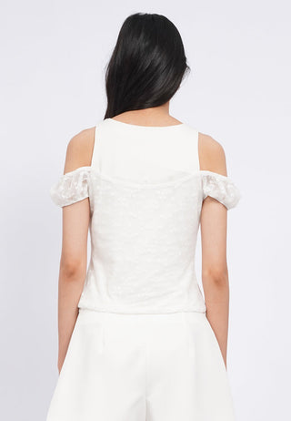 Cut Out Shoulder Top with Lace Details