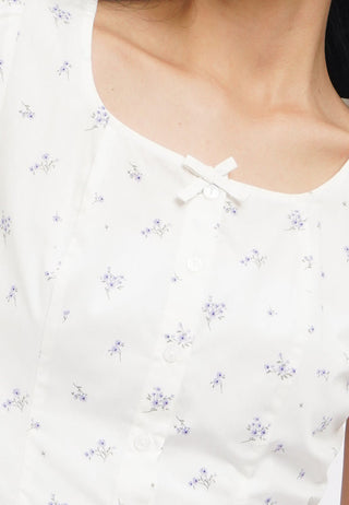 Square Neck Top with Puffy Sleeves