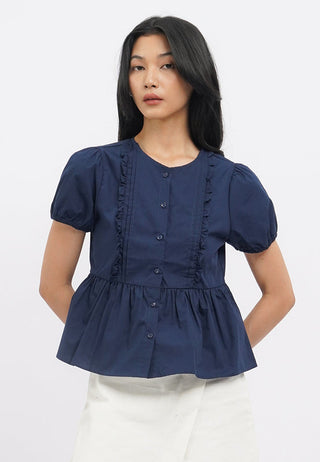 Short Sleeve Peplum Blouse