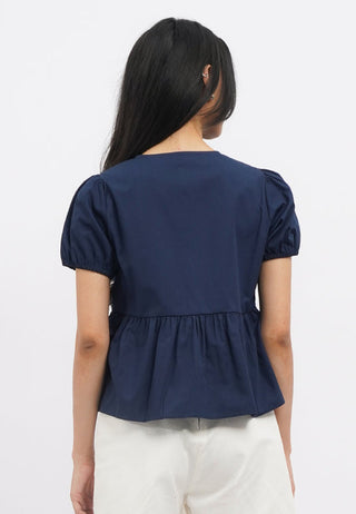 Short Sleeve Peplum Blouse