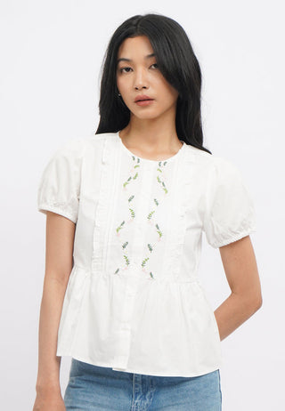 Short Sleeve Peplum Blouse