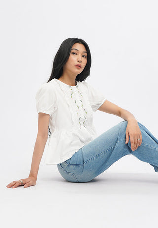 Short Sleeve Peplum Blouse