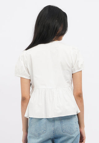 Short Sleeve Peplum Blouse