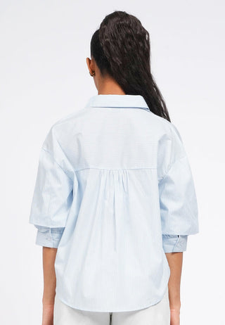 Stripes Blouse with Voluminous Sleeve