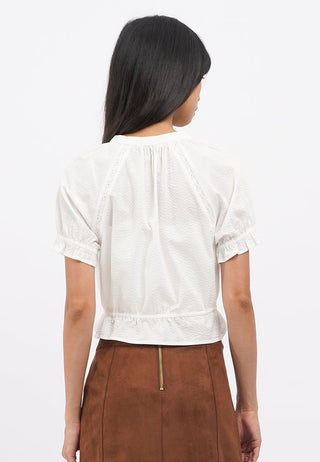 Tied Waist Short Sleeve Raglan Top