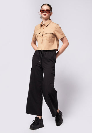 Pocket Short Sleeve Crop Shirt