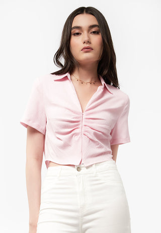Ruched Short Sleeve Top