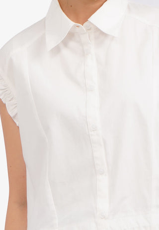 Sleeveless Blouse with Frill Details