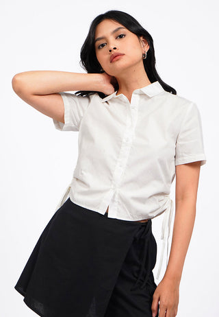 Side Drawstring Short Sleeve Shirt