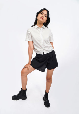 Side Drawstring Short Sleeve Shirt