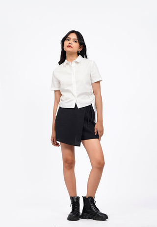 Side Drawstring Short Sleeve Shirt