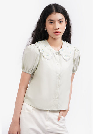 Embroidered Collar Shirt