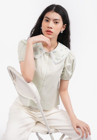 Embroidered Collar Shirt