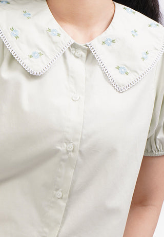 Embroidered Collar Shirt