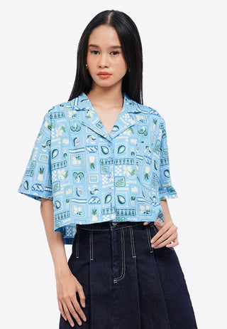 Printed Short Sleeve Boxy Shirt