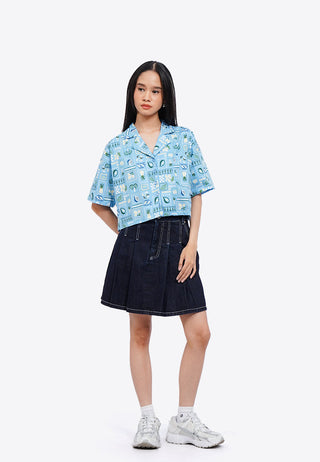 Printed Short Sleeve Boxy Shirt