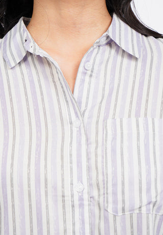 Printed Roll Up Boxy Shirt