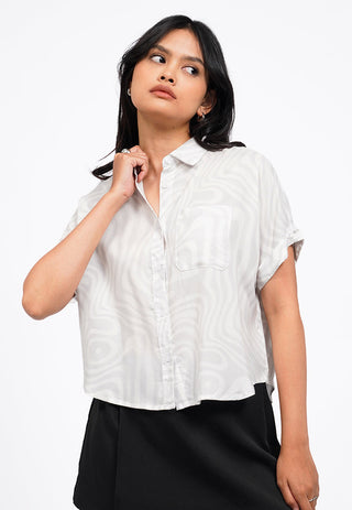 Printed Roll Up Boxy Shirt
