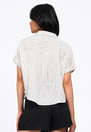 Printed Roll Up Boxy Shirt