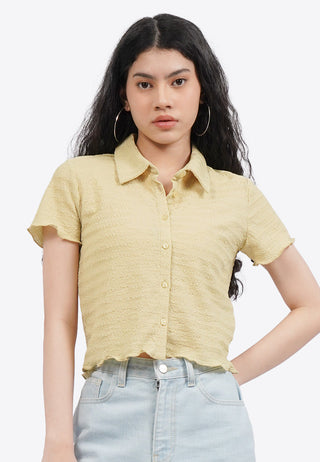 Textured Short Sleeve Top