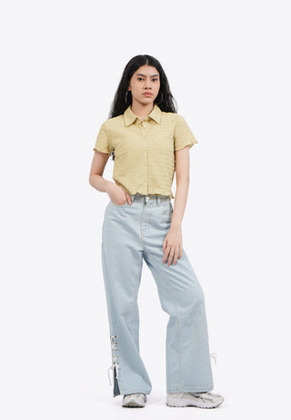 Textured Short Sleeve Top