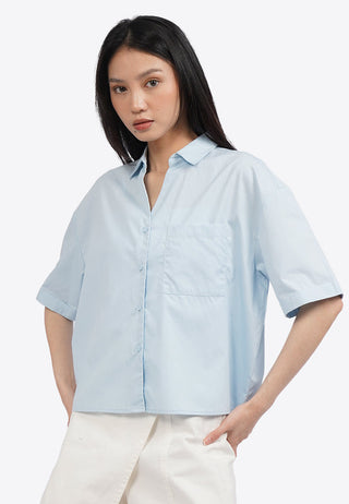 Drop Shoulder Shirt with Pocket