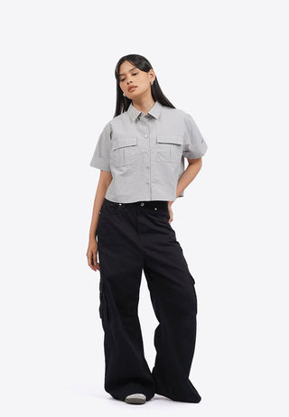 Rolled Up Shirt with Flap Pocket