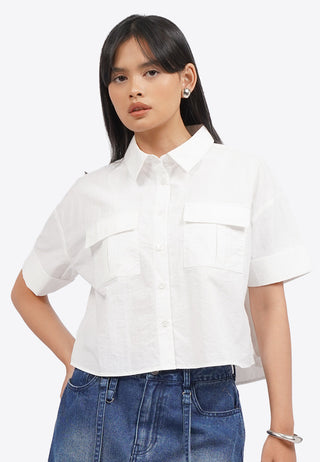 Rolled Up Shirt with Flap Pocket