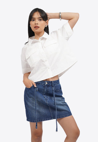 Rolled Up Shirt with Flap Pocket