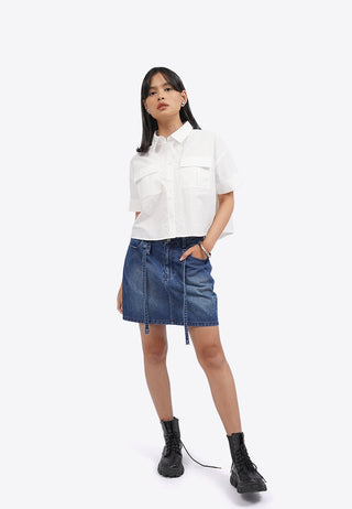Rolled Up Shirt with Flap Pocket