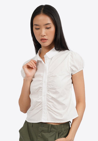 Ruched Short Sleeve Blouse
