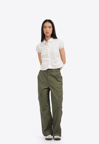 Ruched Short Sleeve Blouse