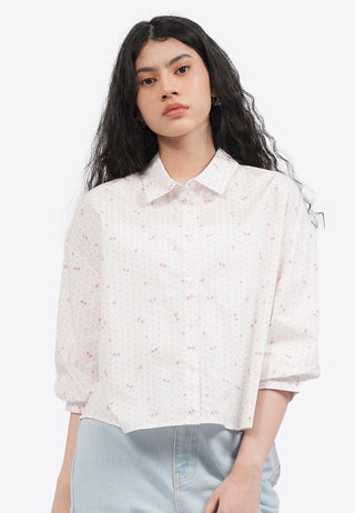 Printed Voluminous 3/4 Sleeve Blouse