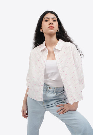 Printed Voluminous 3/4 Sleeve Blouse