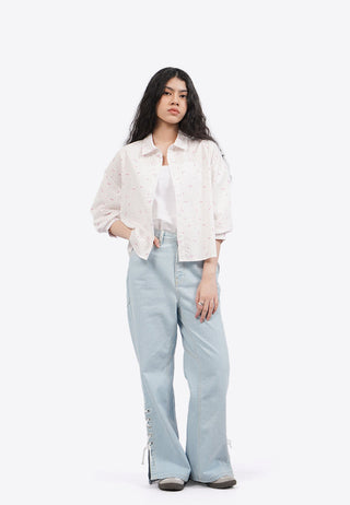 Printed Voluminous 3/4 Sleeve Blouse