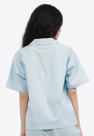 Embroidered Notch Collar Shirt