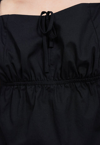 Ruched Puff Sleeve Crop Blouse