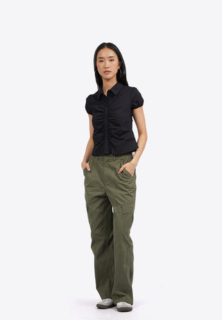 Ruched Short Sleeve Blouse