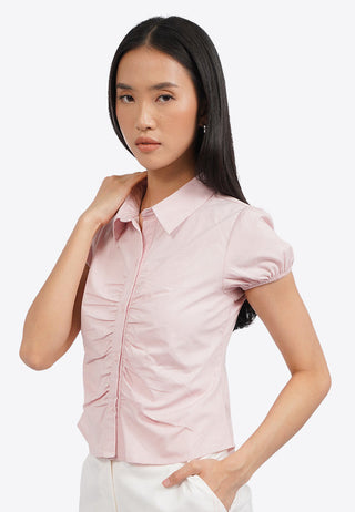 Ruched Short Sleeve Blouse