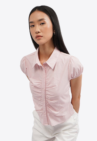 Ruched Short Sleeve Blouse