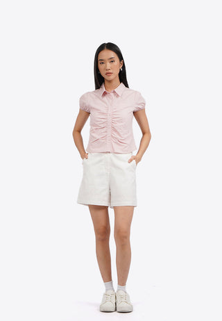 Ruched Short Sleeve Blouse