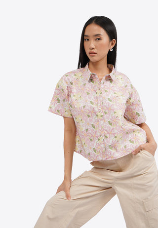 Regular Fit Printed Short Sleeve Blouse
