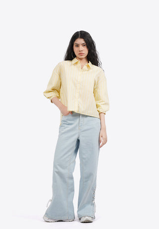 Printed Voluminous 3/4 Sleeve Blouse
