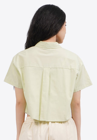 Double Pocket Short Sleeve Crop Shirt