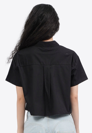Double Pocket Short Sleeve Crop Shirt